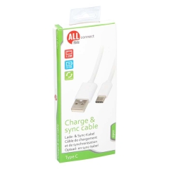 Allride Connect 2,0 ladekabel USB til USB-C, 1,2m, hvid(45 15289911)